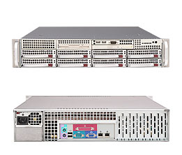 Supermicro SC825TQ-710LP, 2U RM, 8x HS SATA2+1x 5.25"+1x Slim CD Bays, 700W P.S