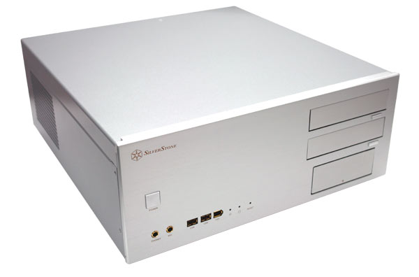 SilverStone CW01-SR, Silver All Alum, 2x 5.25"/5x 3.5" Bays, Card Reader, 300W  HTPC Desktop Case