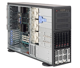 Supermicro SC748TQ-R1200, 4U RM/Tower, 5x HS SATA2/SAS+2x 5.25"+1x 3.5" Ext Bays, 1200W(1+1) P.S