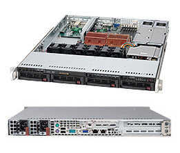 SuperServer 6015C-NTR, 2x LGA771/QC, Video, 2x GB Lan, 4x HS SATA2+Raid, DDR2/48, 1U/650W(1+1)
