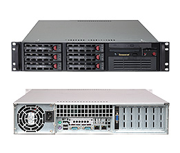 SuperServer 5026T-3F, X8/Core i7/QC, 3x PCI-e, Video, 2x GB Lan, 6x HS SAS Bays, DDR3/24GB, 2U/400W