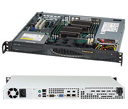 Supermicro SC512F-350, 1U RM, 2x HDD+1x Slim CD Bays, 350W, 80+ P.S