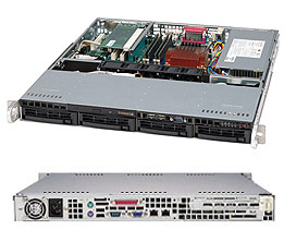 Supermicro SC813MTQ-350, 1U RM, 4x HS SATA2+1x Slim CD&FDD Bays, 350W, 80+ P.S