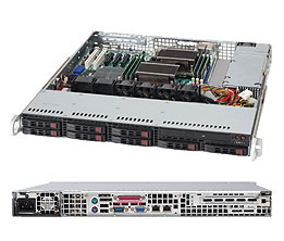 Supermicro SC113MTQ-563C, 1U RM(20" Depth), 8x HS 2.5" SAS/SATA Bays, 1x FF AOC Slot, 563W, 80+