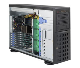 Supermicro SC745TQ-R920, 4U RM/Tower, 8x HS SAS/SATA+2x 5.25"+1x 3.5" Ext Bays, 920W(1+1), 80+