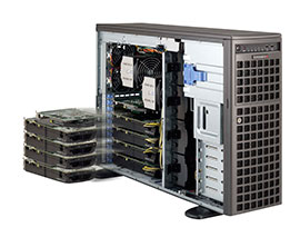 Super 7047GR-TRF-FC475,2x X9/8C,4xC2075 GPU,Video,2x GB NIC,8x HS,IPMI,D3(512G),Towr/1620W(1+1),80+