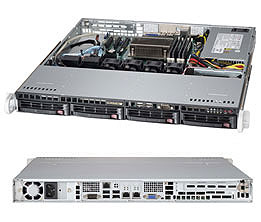 Super 5018D-MTF, C224/LGA1150, Video, 2x GB Lan, 4x HS SATA3 Bays, IPMI, DDR3/32GB,1U/350W,80+