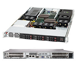Supermicro SC118G-1400, 1U RM, 6x HS 2.5" SAS/SATA Bays, Up to 2x Double Width GPU, 1400W, 80+