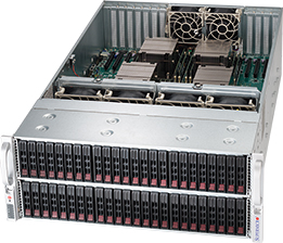 Supermicro SC418E16-R1K62B2, 4U RM,4-Way CPUs, 48x 2.5" HS Bays, 1x E16/SAS2 Exp, 1620W(1+1)