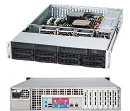 Supermicro SC825TQ-600W, 2U RM, WIO, 8x HS SAS/SATA+1x Slim CD Bays, 600W, 80+ P.S