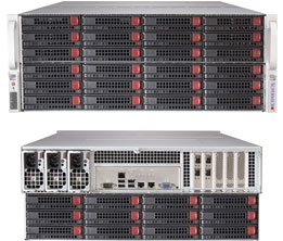Supermicro SC847DE16-R1K28LP, 4U RM, 72x (48 front+24 rear) HS SAS2 Bays,1x Exp, 1280W(2+1)