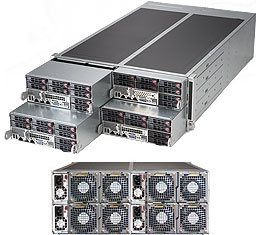 Super F628R2-FC0, 4xNode,F I/O,2xE5-2600v4,Video,2xGB,8xHS 2.5" SAS3(LSI3008),IPMI,D4(1TB),4U/R1280W
