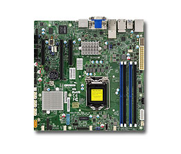 Super X11SSZ-TLN4F, E3-1200v5 or i3/i5/i7,Video,HD Audio,2x 10GB/X550+2x GB,4x SATA3+R,IPMI,D4(64GB)