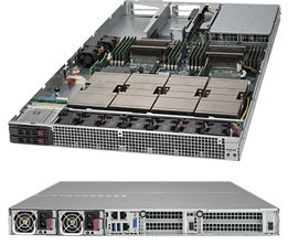 Super 1028GQ-TXR, 2x E5-2600v4,Up to 4x Tesla P100,Video,2xGB,2xHS+2x 2.5" Bays,IPMI,D4(2TB),1U/R2KW