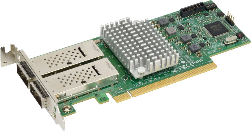 Supermicro AOC-SKL2Q-O, Standard LP 2-port QSFP28 OPA carrier card for Intel Knight Landing F