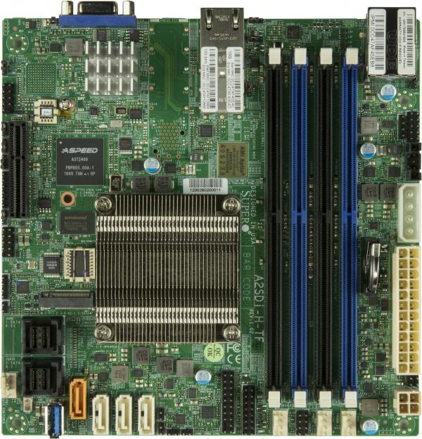 Supermicro A2SDi-H-TF, Atom-C3758(8-Core), Video, 2x 10GB/C3000, 12x SATA3 via SoC, M.2, DDR4(256GB)