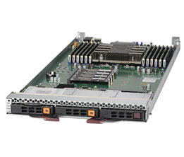 SuperBlade SBi-6419P-C3N,1x LGA3647,Video,2x 10GB LAN,2x HS 2.5" NVMe + 1x SAS3(3108),IPMI,D4(384GB)