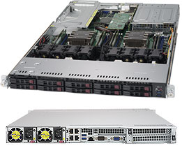Super 1029UX-LL1-S16,2x Gold 6144+192GB D4,Video,4x 1GB,8x HS 2.5" SAS3(S3108)+2x NVMe,IPMI,1U/R750W