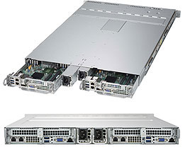 Super 1029TP-DTR, 2x HS Nodes, 2x LGA3647, Video, 1x SIOM, 4x 2.5" HS SATA3+R, IPMI, D4(2TB),1U/R1KW