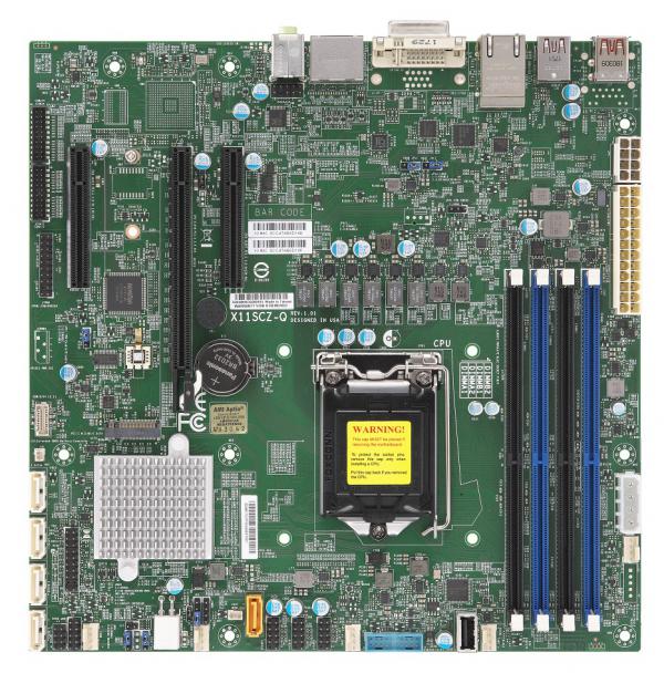 Super X11SCZ-Q, i3/i5/i7(LGA1151), Video, HD Audio, 2x GB/i219 LAN, 5x SATA3+R(Q370), M.2, D4(64GB)