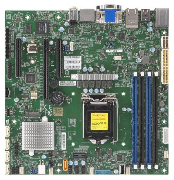 Super X11SCZ-F, i3/i5/i7(LGA1151), Video, 2x GB/i219 LAN, 5x SATA3+R(Q370), M.2, IPMI, D4(64GB)