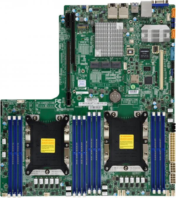 Super X11DDW-L, 2x LGA3647, WIO/PCIe3(x32), Video, 2x GB/C621, 14x SATA3(C622)+R, IPMI, DDR4(1.5TB)