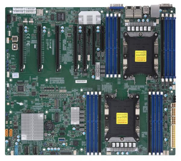 Super X11DPG-QT, 2x LGA3647, Up to 6x GPU, HD Audio, 2x 10GB/X550, 10x SATA3(C621)+R, IPMI,DDR4(2TB)