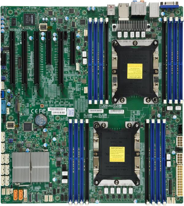 Super X11DAi-N, 2x LGA3647, 6x PCI-e, VGA, HD Audio, 2x GB/C621,10x SATA3+R,2x NVMe,IPMI,DDR4(512GB)
