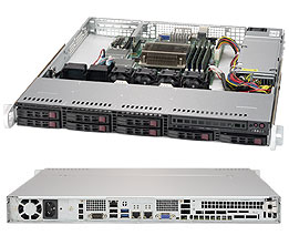 Supermicro SC113MFAC2-341, 1U RM(20" Depth), 8x HS 2.5" SAS3(12Gb/s)/NVMe Bays, 340W