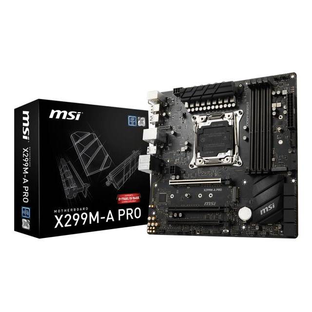 MSI X299M-A PRO LGA2066/ Intel X299/ DDR4/ CrossFireX & SLI/ SATA3&USB3.1/ M.2/ A&GbE/ MicroATX