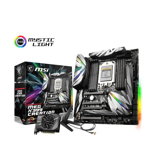 MSI MEG X399 CREATION Socket TR4/ AMD X399/ DDR4/ SATA3&USB3.1/ 3-Way CrossFireX & 3-Way SLI/ M.2/ W
