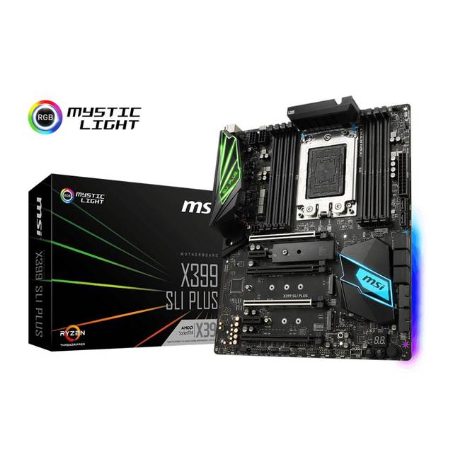MSI X399 SLI PLUS Socket TR4/ AMD X399/ DDR4/ SATA3&USB3.1/ 4-Way CrossFireX & 4-Way SLI/ M.2/ A&GbE