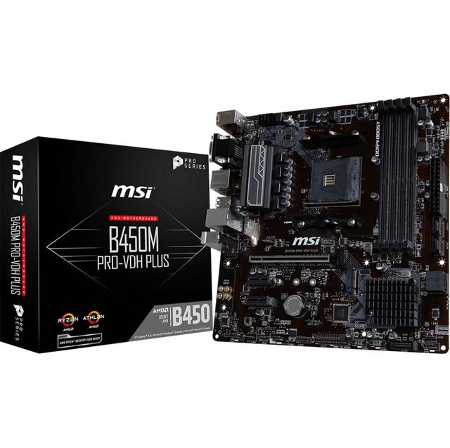 MSI B450M PRO-VDH PLUS Socket AM4/ AMD B450/ DDR4/ SATA3&USB3.1/ M.2/ A&GbE/ MicroATX Motherboard