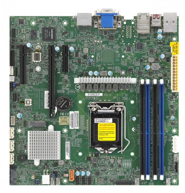 Super X12SCZ-QF,W-1200 or i3/i5/i7, Q470,3xPCIe,Video,HD Audio,2xGB LAN,4xSATA3+R,M.2,IPMI,D4(128GB)