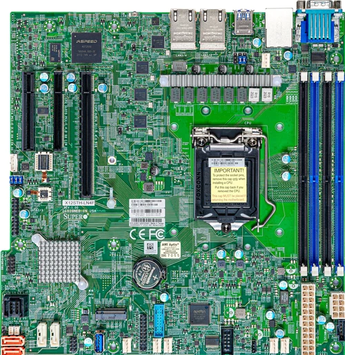 Super X12STH-LN4F, LGA-1200/E-2300, VGA/Gen12 iGPU, 3xPCIe,4xGB LAN,8xSATA3+R,M.2,IPMI,D4(128GB)