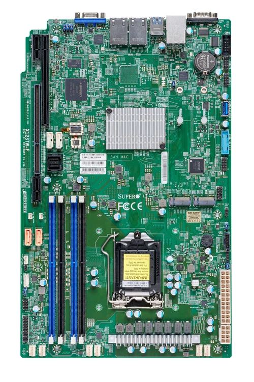 Super X12STW-F, LGA-1200/E-2300, WIO, VGA, 2x PCIe, 2x GB LAN, 8x SATA3+R, M.2, IPMI, D4(128GB)