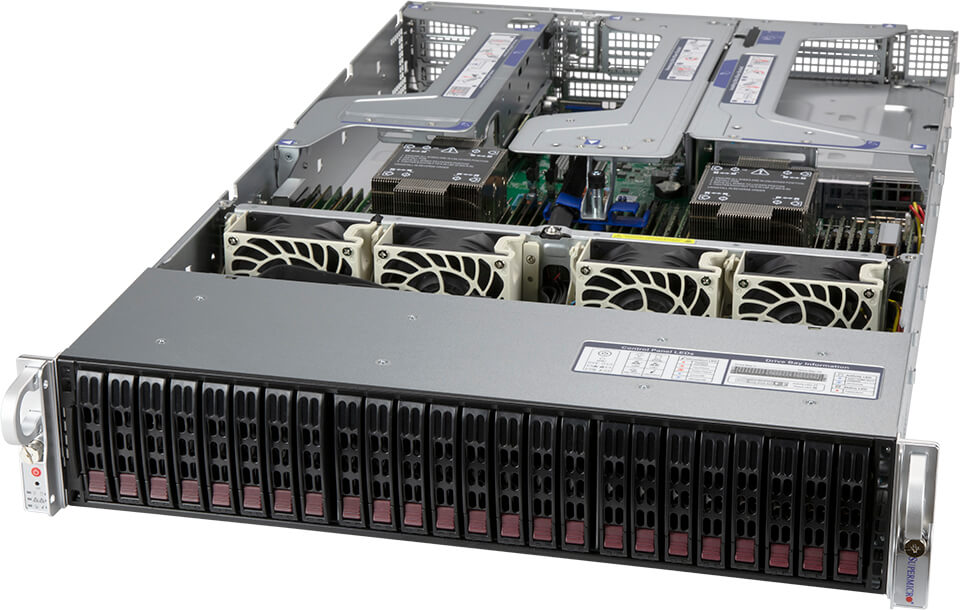Super 220HE-TNR,2xLGA-4189,8xPCIe4.0,Video,AIOM Slot,24xHS 2.5" SAS3/NVMe4,IPMI,D4(8TB),2U/R1620W