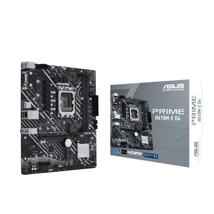 ASUS PRIME H610M-E D4 H610 LGA1700 Max64GB DDR4 PCIe DP/D-Sub/HDMI mATX