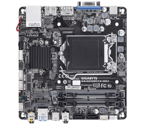 Gigabyte Motherboard GA-H310MSTX-HD3 Core i9/7/5/3 LGA1151 H310 32GB DDR4 HDMI/DisplayPort Mini-STX