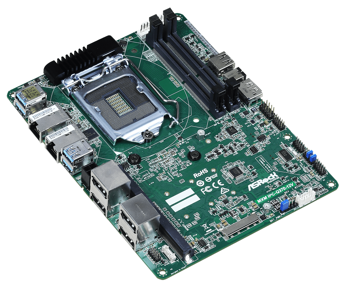 ASRock MXM-IPC-Q370-12V Q370 LGA1151 64GB DDR4 Micro-STX