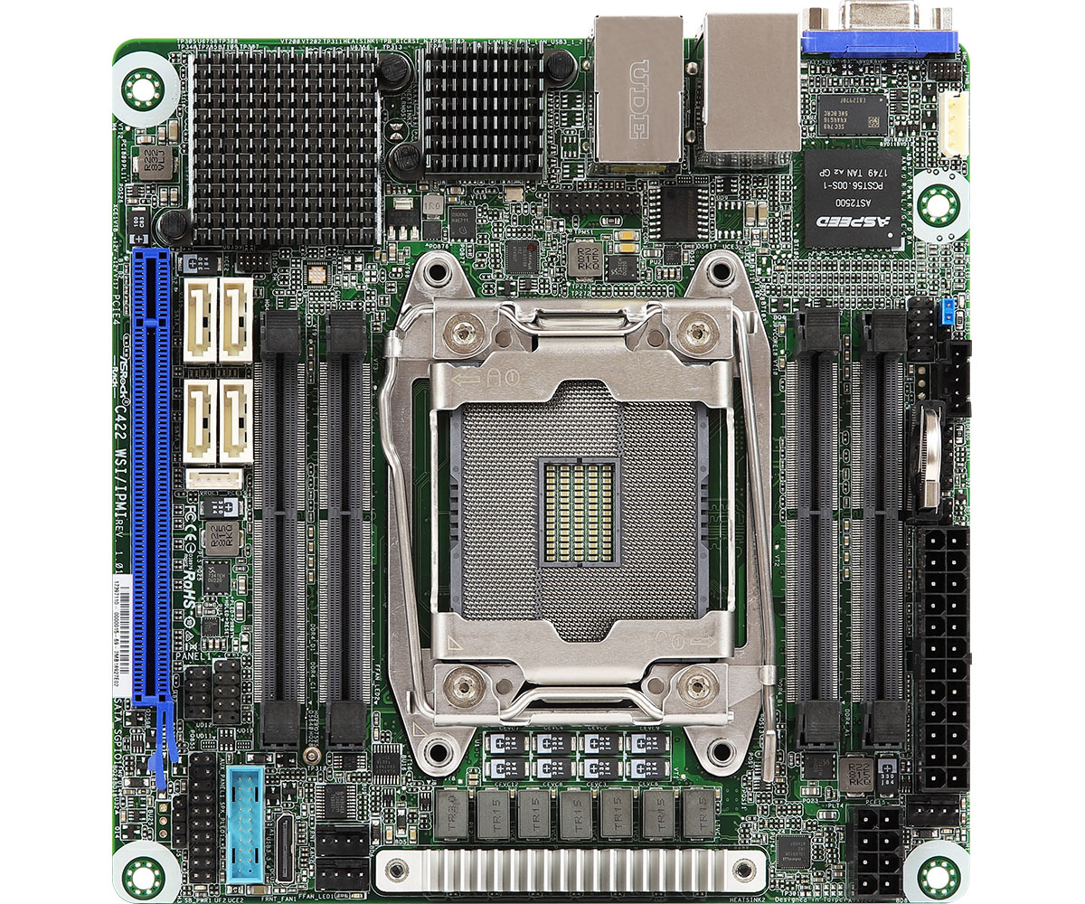 ASRock C422 WSI IPMI Skylake-W C422 Single Socket R4 LGA2066 MiniITX