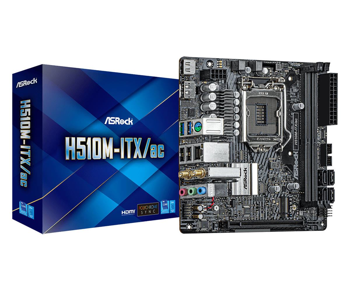 ASRock H510M-ITX AC H510 LGA1200 Max64GB DDR4 PCIE Mini-ITX