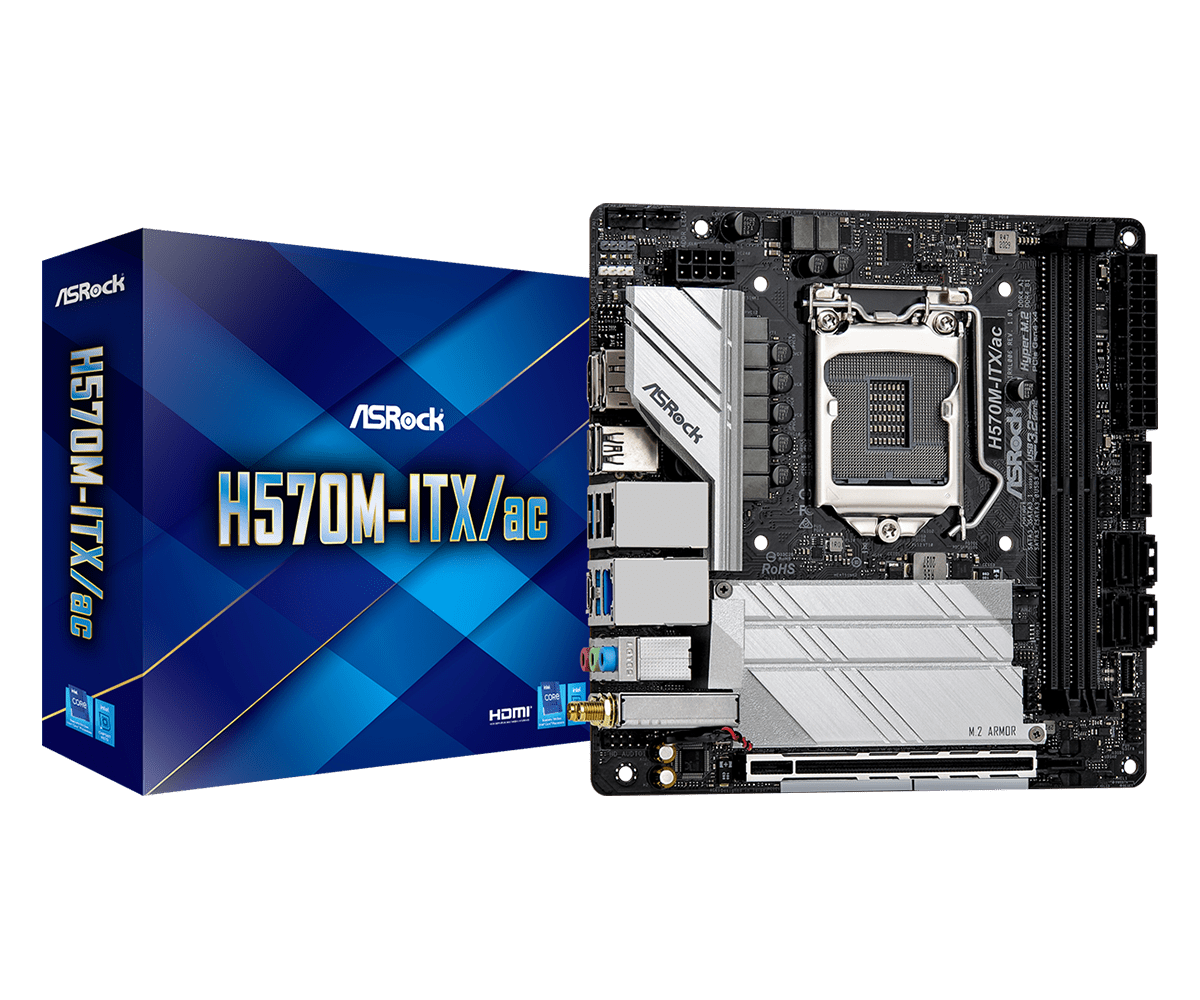 ASRock H570M-ITX AC LGA1200 H570 Max64GB DDR4 PCIE Mini-ITX