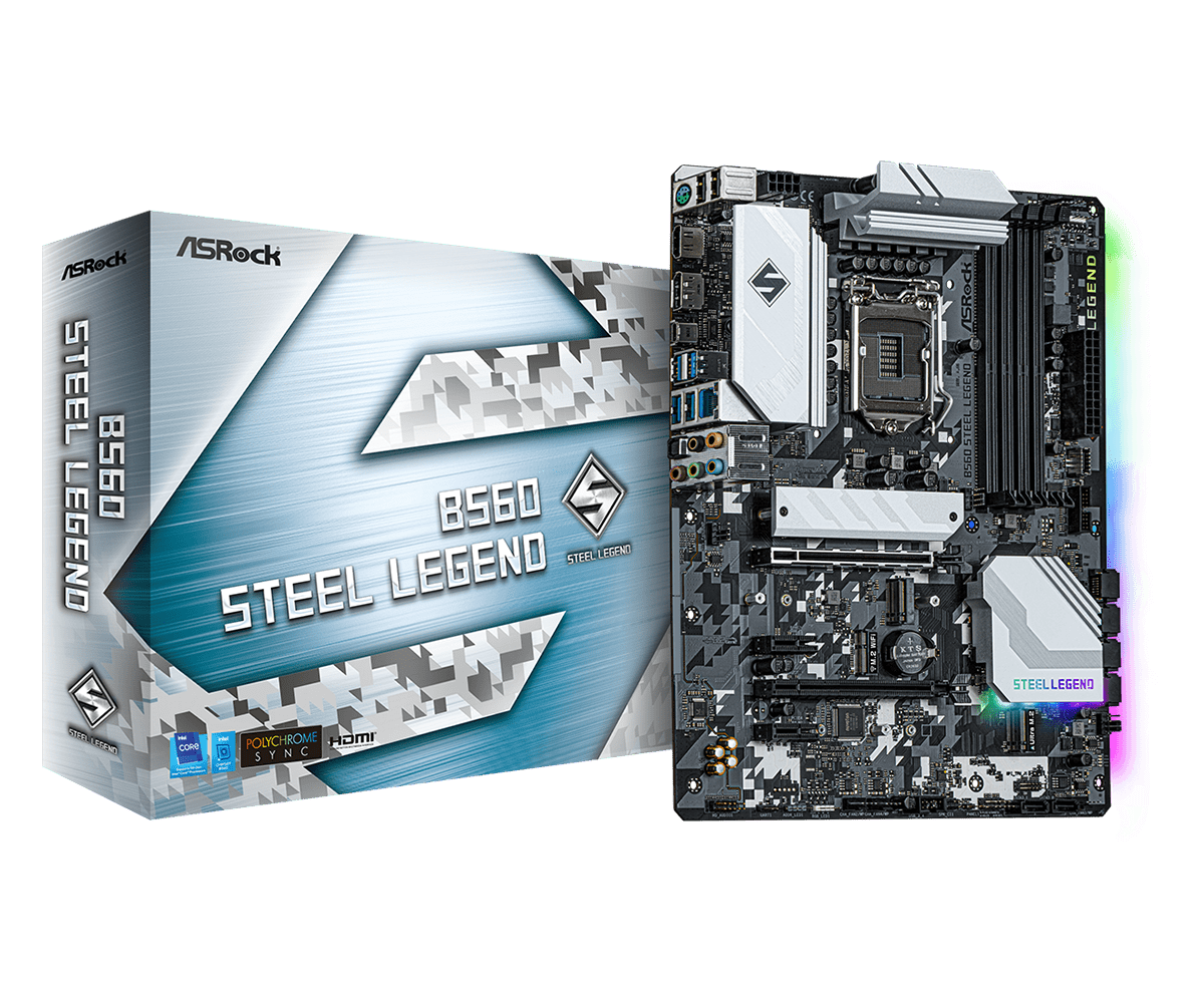 ASRock B560 STEEL LEGEND B560 LGA1200 Max128GB DDR4 PCIe ATX
