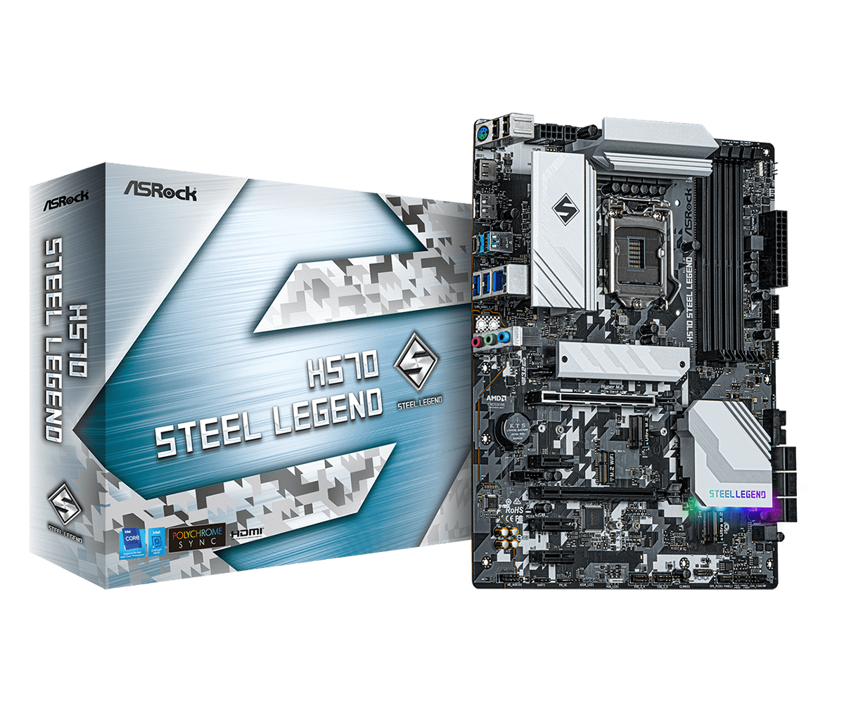 ASRock H570 STEEL LEGEND LGA1200 H570 Max128GB DDR4 PCIE ATX