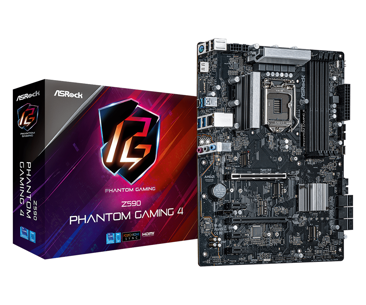 ASRock Z590 PHANTOM GAMING 4 LGA1200 Z590 Max128GB DDR4 PCIE ATX