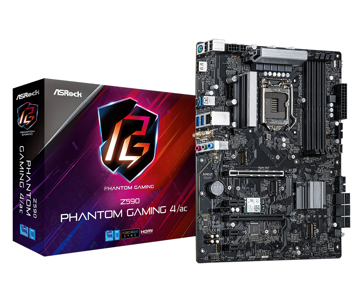 ASRock Z590 PHANTOM GAMING 4 AC LGA1200 Z590 Max128GB DDR4 PCIE ATX