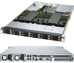 Super 1124US-TNR,2xEPYC7003,Video,Ultra Riser w/No LAN,12xHS 2.5" U.2 NVMe,IPMI,D4(8TB),1U RM,R1200W