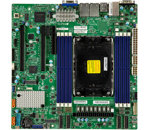 Super X13SEM-TF, 4th Gen 1x LGA-4677, 3x PCI5.0,VGA,2x 10GB/X550,10x SATA3,4x NVMe,IPMI,DDR5(2TB)