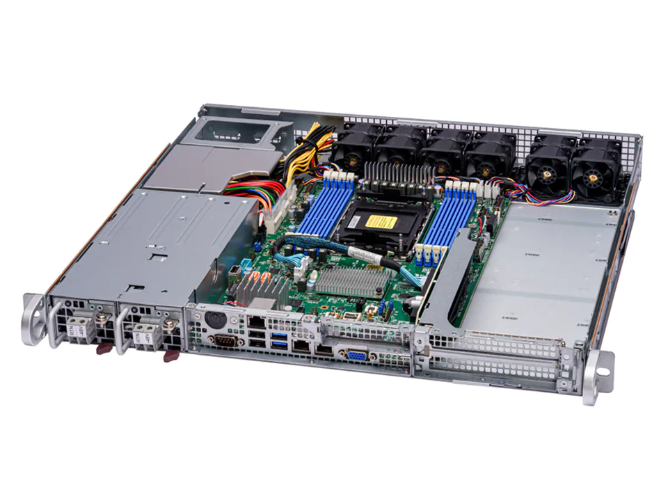 Super 111E-FWTR, 4th Gen 1xLGA-4677,2x PCIe5.0,Video,2x10GB,2x2.5" Bays,IPMI,M.2,D5(2TB),1U/R800W AC